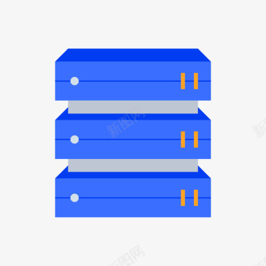 服务器蓝色立体服务器元素矢量图图标图标