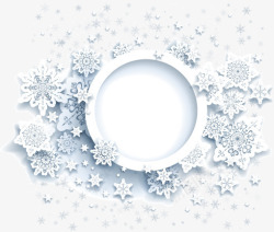 框雪装饰雪花密集的圆框高清图片