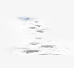 白色的雪花雪地中的脚印高清图片