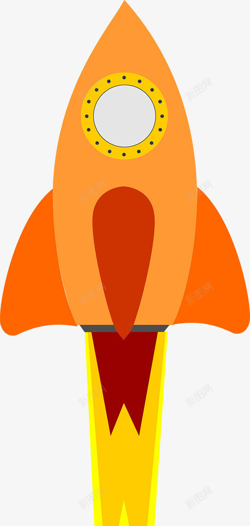 橙色太空船火箭png免抠素材_88icon https://88icon.com 冒险 太空船 航天