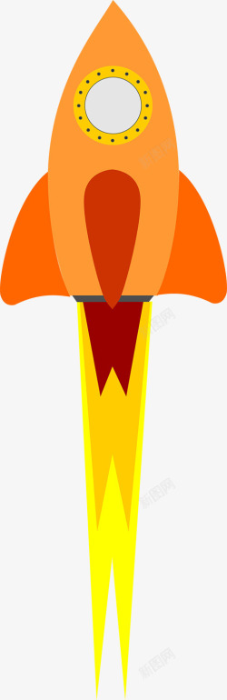 橙色太空船火箭素材