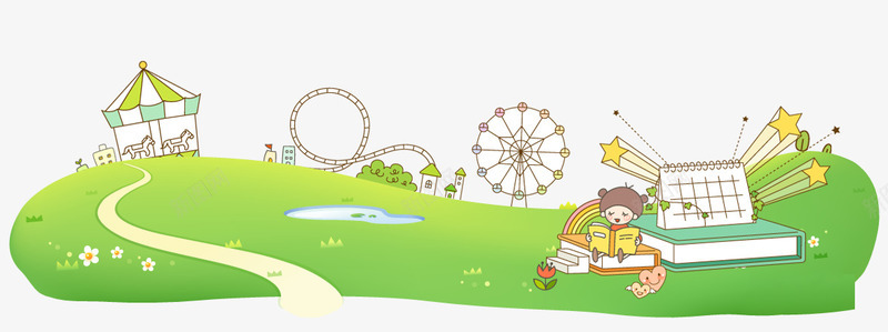 校园网站模板png免抠素材_88icon https://88icon.com 创意 校园网站 网页模板 草坪 韩国网页元素
