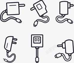 插着数据线手机插电闪充图标高清图片