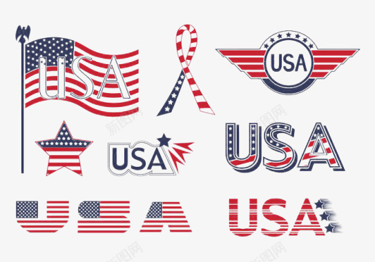 美国国旗元素图标图标