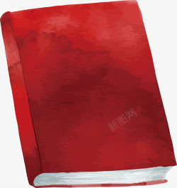 手绘水彩卡通红色封皮的书素矢量图素材