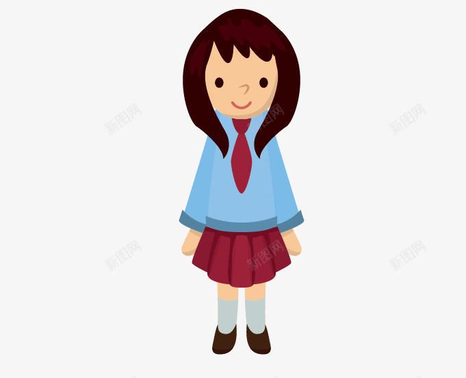 中学生女孩png免抠素材_88icon https://88icon.com 中学生女孩 可爱女孩 矢量女孩