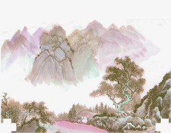 中国传统风格中式风格水墨画背景高清图片