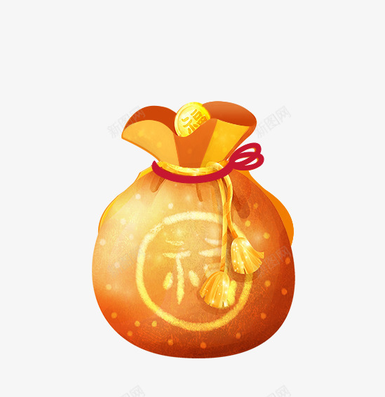 黄色水彩福袋装饰图案png免抠素材_88icon https://88icon.com 免抠PNG 水彩 福袋 装饰图案 黄色