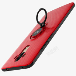 红色手机带支架手机壳素材