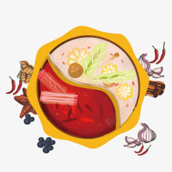 卡通火锅食材素材