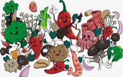 卡通蔬菜食物插画卡通矢量图素材
