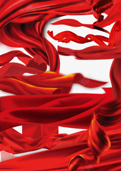 红色绸子中国风红绸高清图片