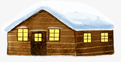 创意合成冬天的小房子造型素材