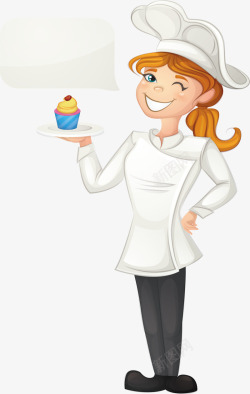 蛋糕师招聘可爱女烘焙师高清图片