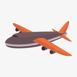 橙色飞机起飞元素素材