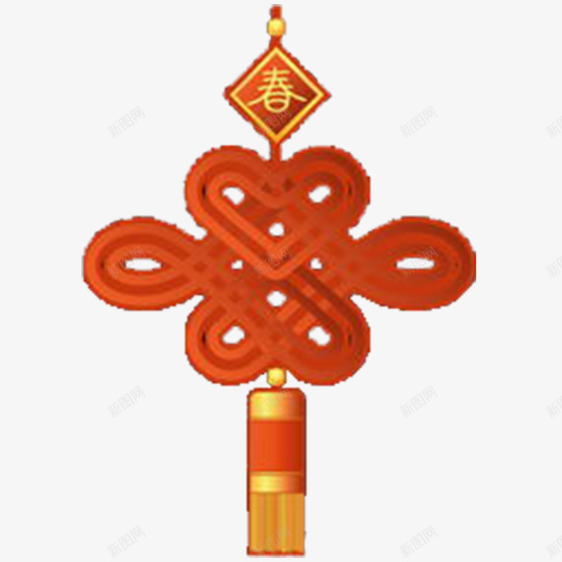 春季福结红色大运png免抠素材_88icon https://88icon.com 年货 挂饰 春节 福布