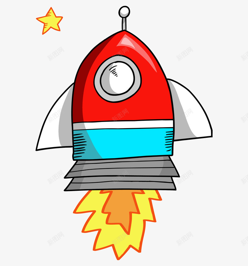 卡通火箭星星png免抠素材_88icon https://88icon.com 卡通火箭 星星 火箭 火箭发射 火箭插画 火箭速度 科学 科技 遨游太空