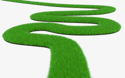 绿色草地蜿蜒小路素材