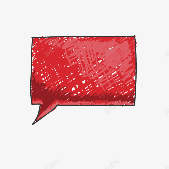 红色卡通涂鸦对话框矢量图ai免抠素材_88icon https://88icon.com 对话框 方形 气泡 涂鸦 红色 矢量图