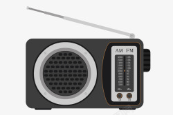 全波段收音机老式收音机两波段手动调台矢量图高清图片