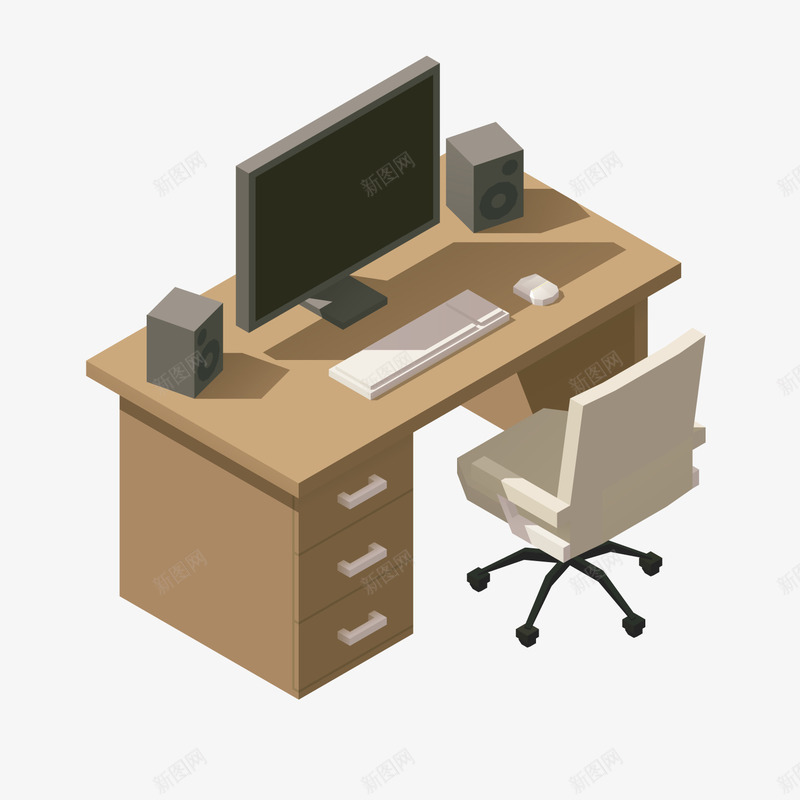 灰色立体电脑桌家居装饰元素矢量图ai免抠素材_88icon https://88icon.com 光泽 卡通 家居 座椅 投影 桌面 灰色 立体 装饰 矢量图