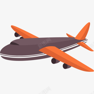 儿童玩具飞机物流飞机飞行橙色图标图标