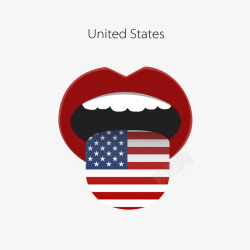 美国国旗形状大嘴巴素材