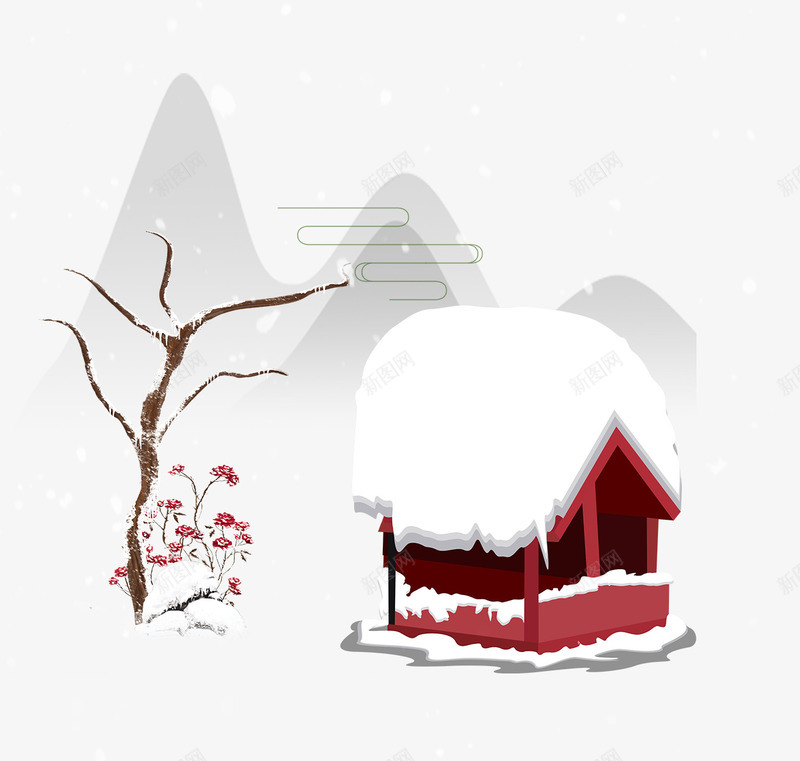 手绘白色冬天雪景png免抠素材_88icon https://88icon.com 下雪 冬天 冰霜 屋子 手绘 景色 景色背景 白色 雪山 雪景