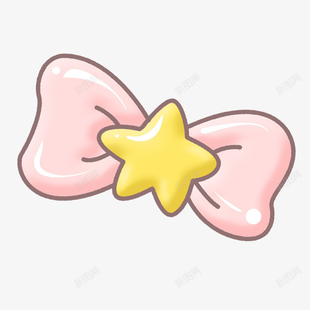 卡通粉红色星星蝴蝶结png免抠素材_88icon https://88icon.com 卡通 星星 粉红色 蝴蝶结