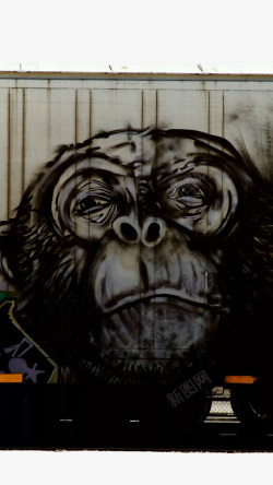 墙面上的猴子涂鸦素材