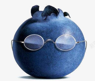 蓝莓png免抠素材_88icon https://88icon.com 创意蓝莓 水果 眼镜 蓝色