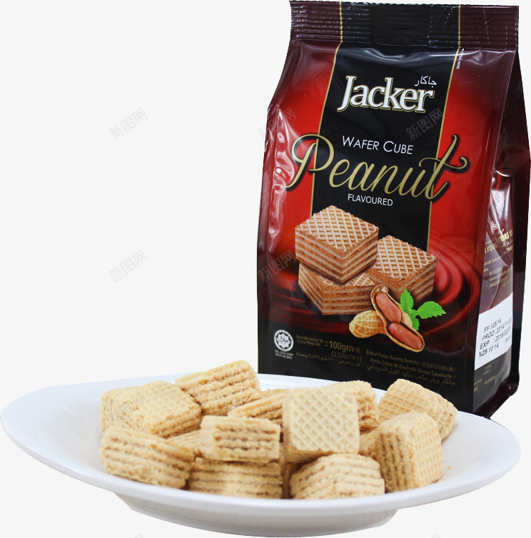威化饼干png免抠素材_88icon https://88icon.com 巧克力花生味进口零食年货 马来西亚进口Jacker杰克威化饼干