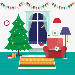 两款圣诞吊旗圣诞节室内家居装饰矢量图高清图片