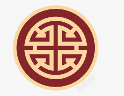 中式传统圆形雕花矢量图素材