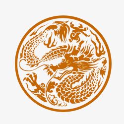 王室象征中国龙图腾圆形图案高清图片