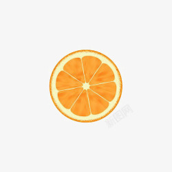 手绘橙子鲜橙切片高清图片