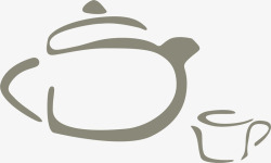 茶杯图标手绘茶杯矢量图图标高清图片