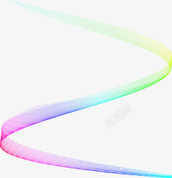 螺旋彩带线条彩带光带螺旋曲线发光光效高清图片