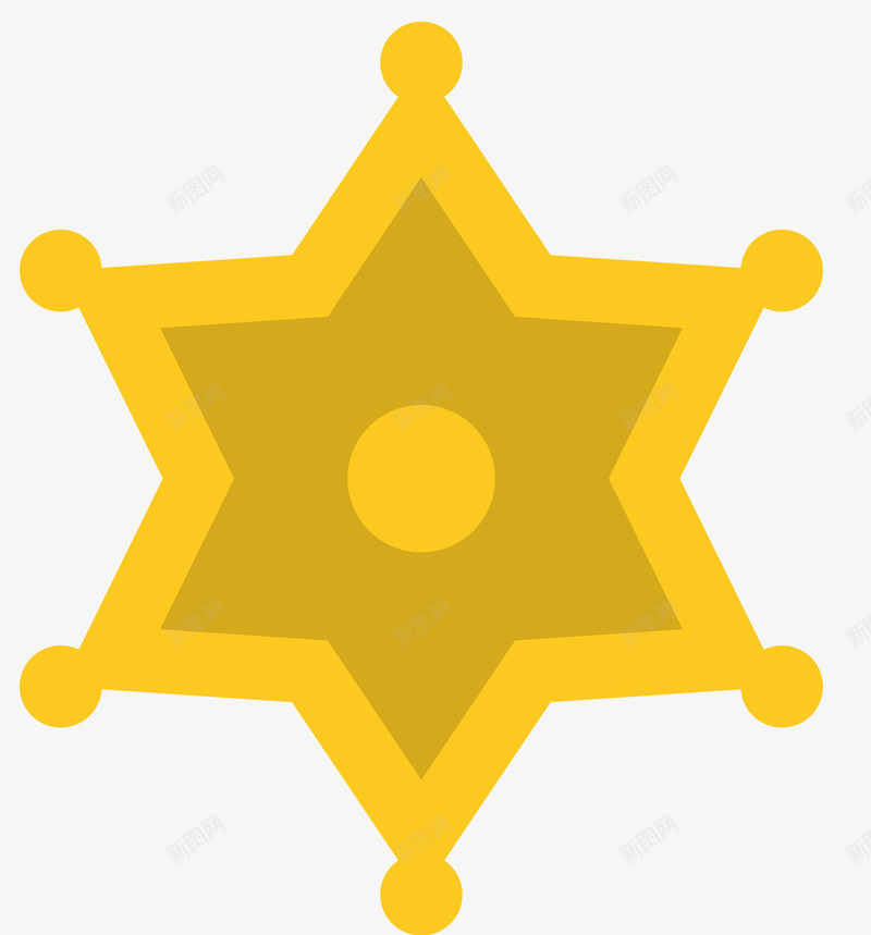 黄色对称警察警徽png免抠素材_88icon https://88icon.com 卡通警察 卡通警察元素 卡通风格 对称的配件 对称警徽 装备 警察 警察符号 黄色
