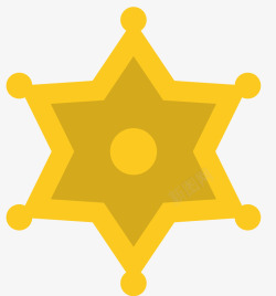 黄色对称警察警徽素材