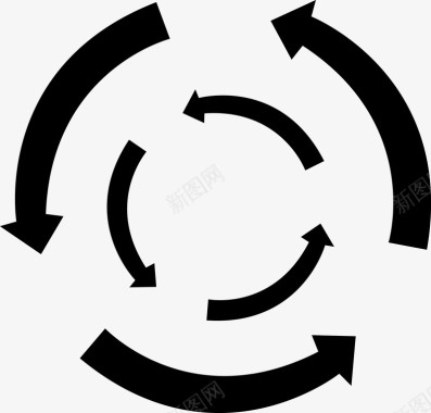 循环标志黑色创意循环箭头图图标图标
