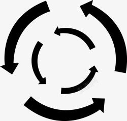 垃圾循环黑色创意循环箭头图图标高清图片