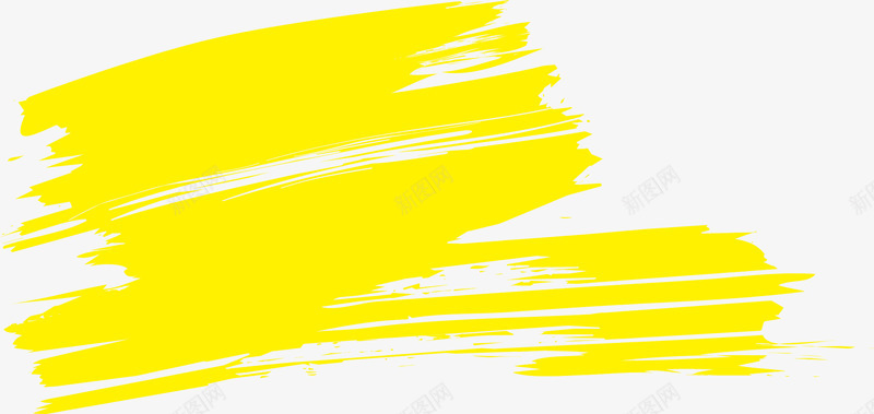 黄色笔刷矢量图ai免抠素材_88icon https://88icon.com 毛笔刷 油漆 笔刷 黄色 矢量图