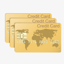 黄色商务金卡信用卡矢量图素材