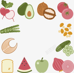 采购食材年货健康食物采购清单矢量图高清图片