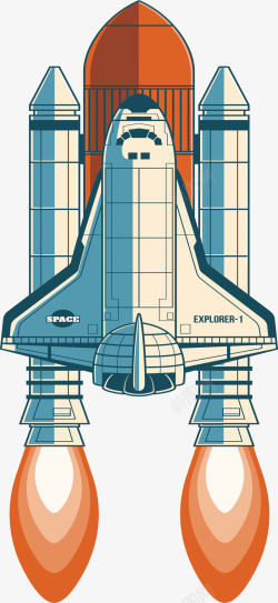 发射升空的火箭矢量图素材