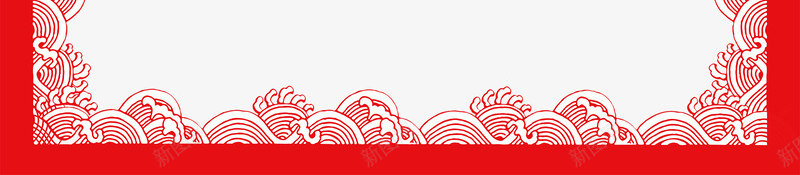 海纹边框psd免抠素材_88icon https://88icon.com 中国风海纹款 古风边框 海纹纹理 红色海水边框