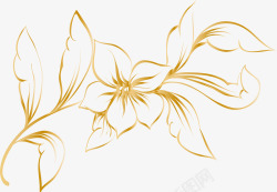 金色钥匙创意图创意金色花朵图高清图片
