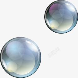 精致的透明水泡泡矢量图素材