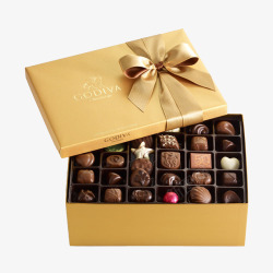 矢量心形巧克力金色礼盒巧克力高清图片